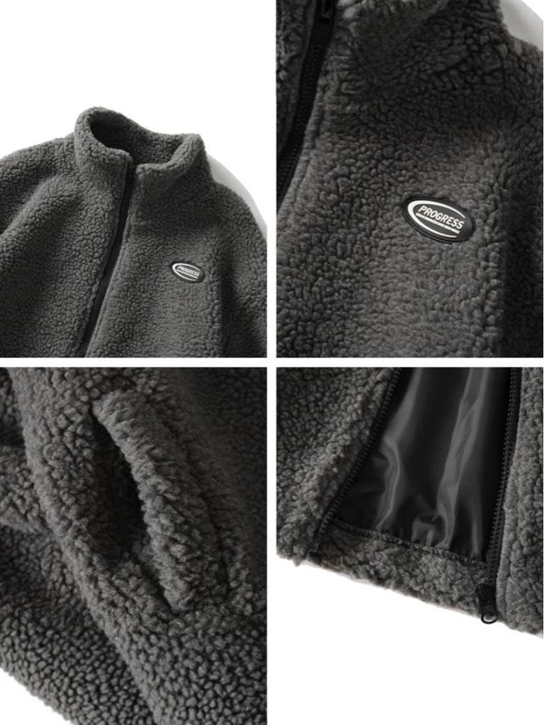 2025 Autumn/Winter Unisex Fleece Cotton Jacket - Loose BF Style, Stand Collar, Thickened Coat for Couples.