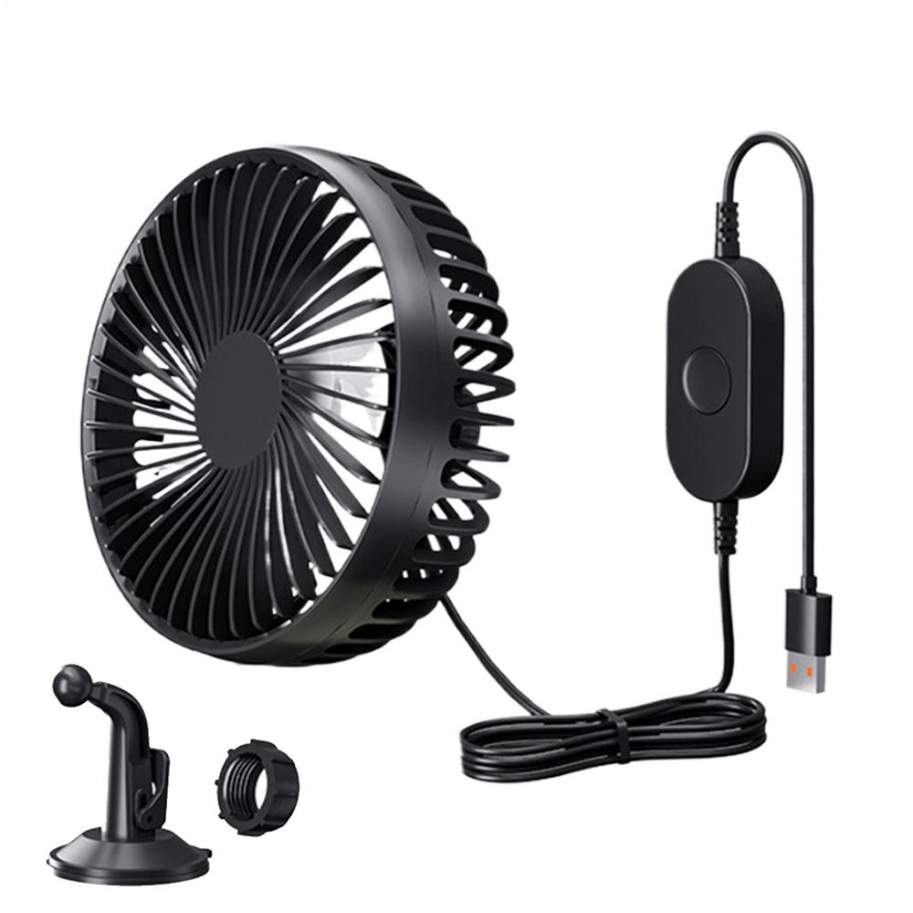 USB Car Fan 3-Speed Portable Fan Car Quiet And Powerful Blower Adjustable Air Circulation For Truck SUV RV Camping