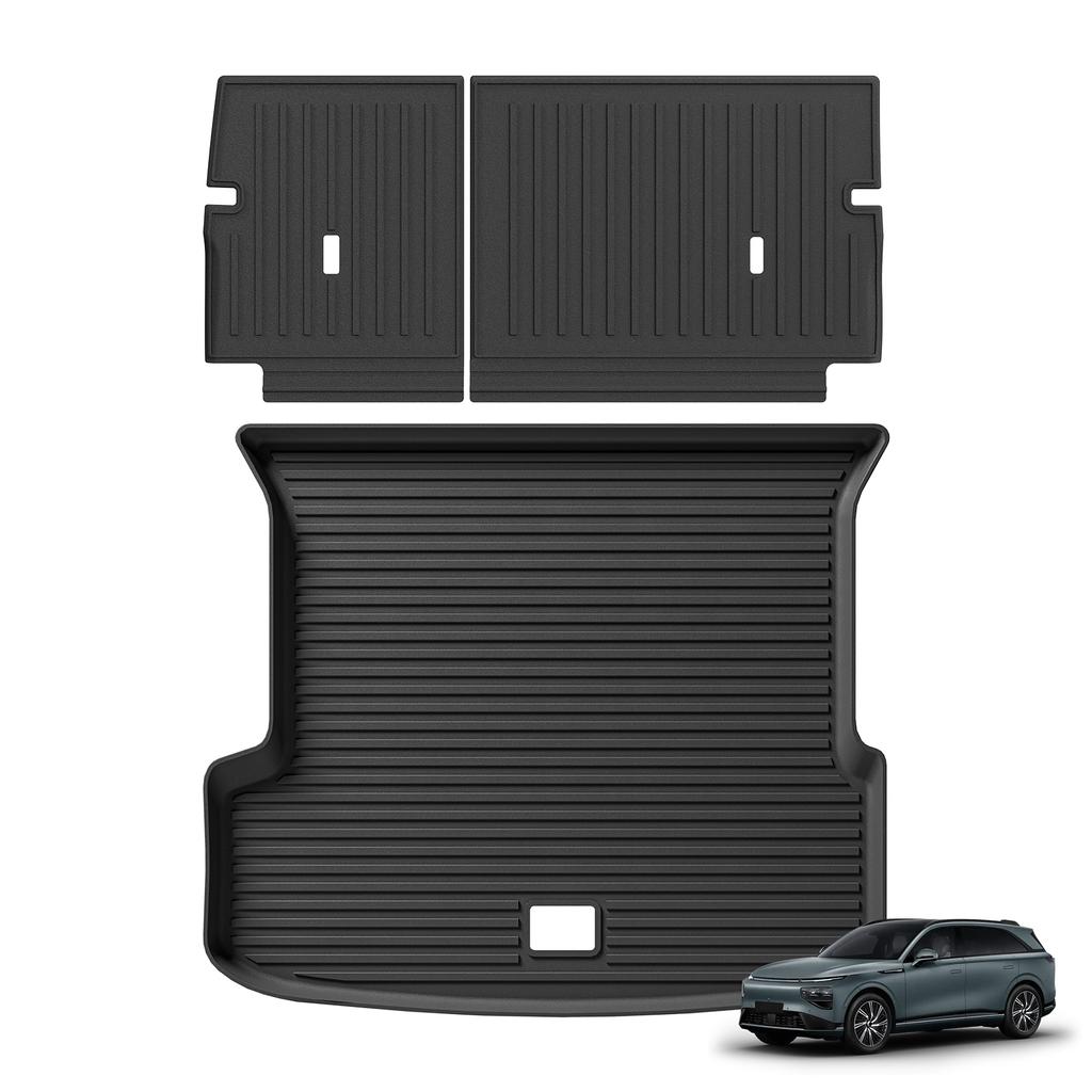 LUCKEASY Left Drive for Xpeng G9 2022‑2026 TPE 3D Car Floor Mats Trunk Pad Backrest Liner All Weather Accessories Black