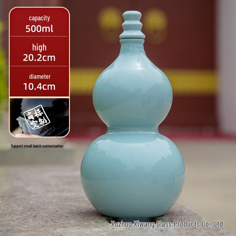 Creative Celebrity-Infused Gourd Glass Bottle for Liquor, Milk Tea, or Fruit Tea with Lid - Perfect Small Gift