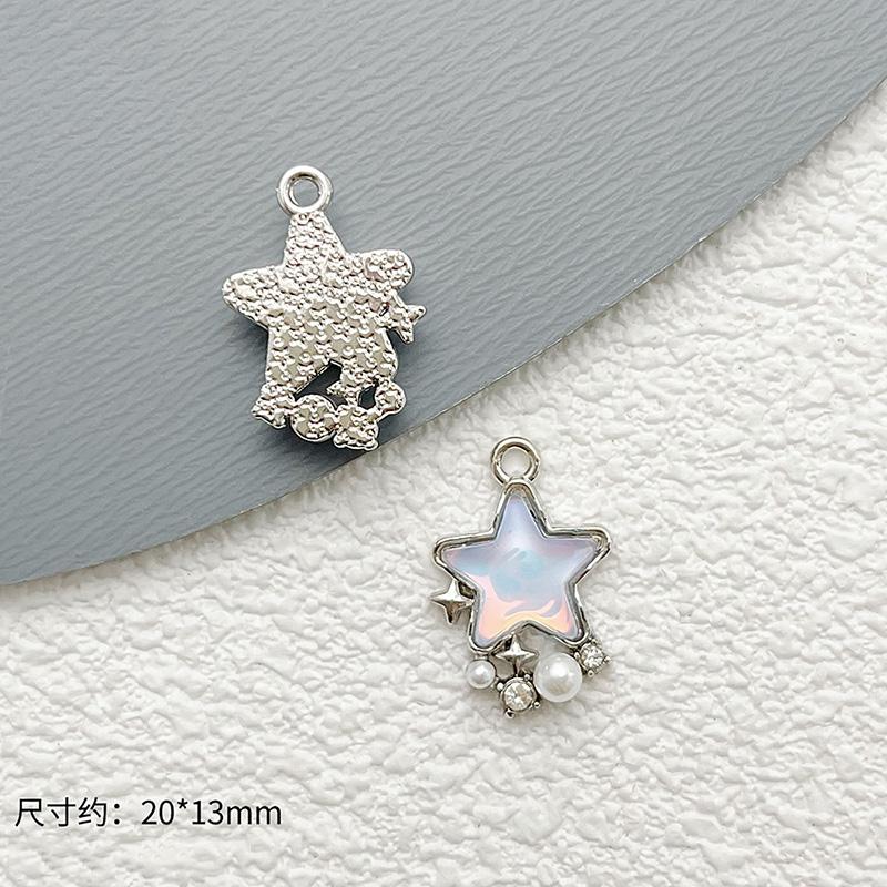 1PCS Star Moon Enamel Charms Blue Y2K Pendants For Making DIY Handmade Findings Accessories Necklace Jewelry