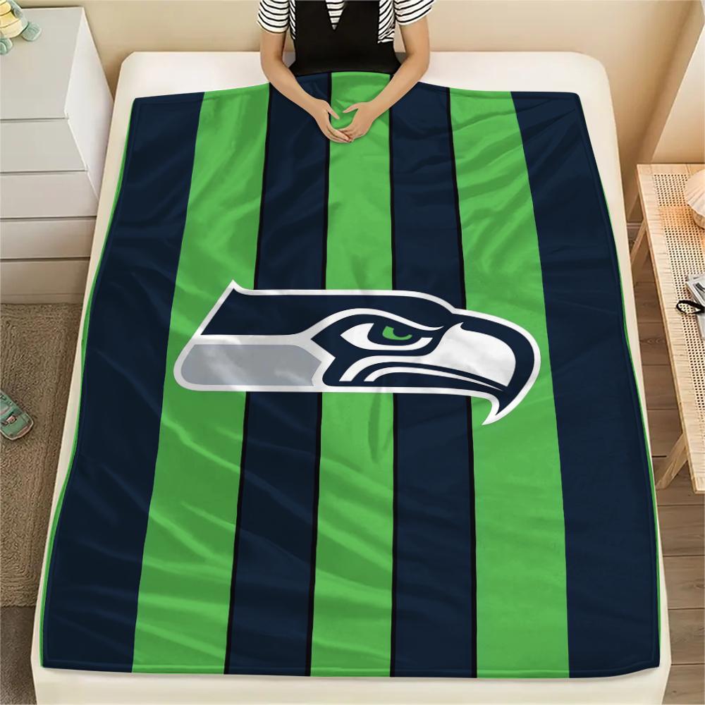 1 Stück Seahawks-Print Flanelldecke, Hohe Qualität, Bequem für alle Jahreszeiten, Heimdekoration, Wärme und Komfort, Perfekt für Geschenke