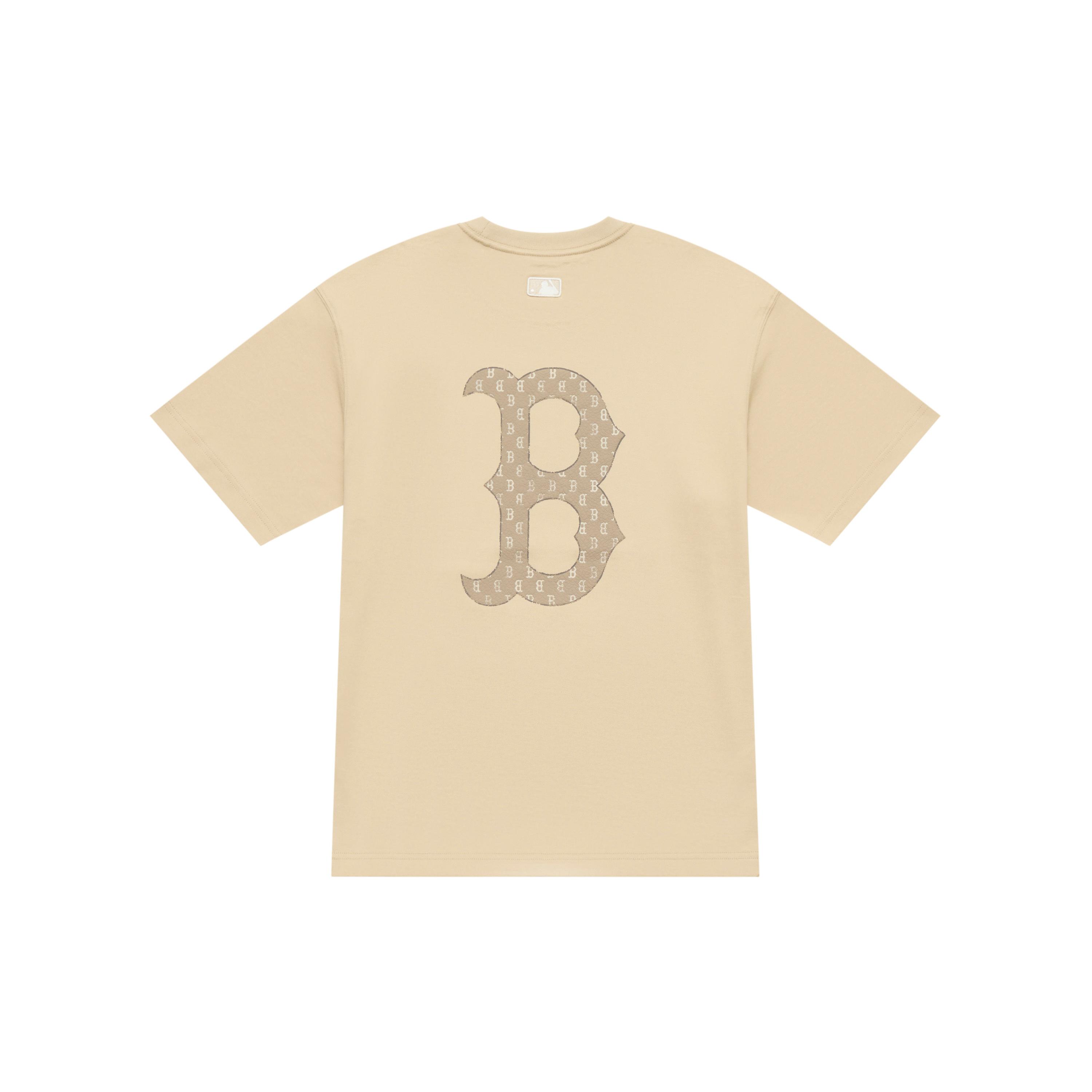MLB MONOGRAM Collection Basic Boston Red Sox FW25 T Shirt Unisex Khaki 3ATSM0454-43BGL XS