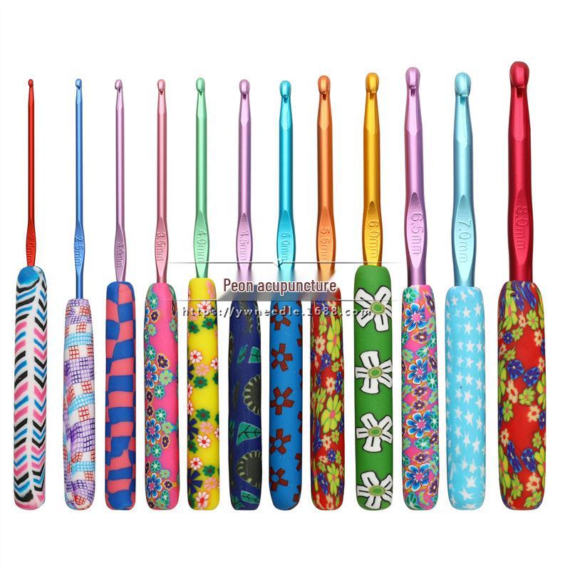 Colorful Crochet Hook Set - 5 Polymer Clay Hooks (CH118-5PCS)