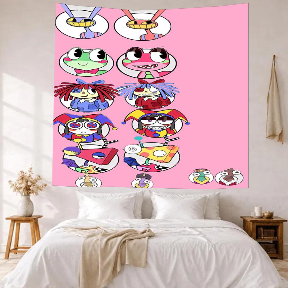 Digital Circus Wall Decor Tapestry Art For Pet Memorial Birthdaywedding Party Backdrop Family Gift