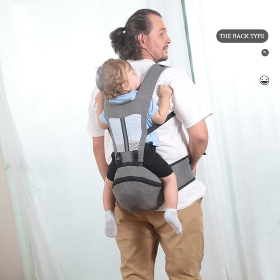 Ergonomic Baby Carrier with Hip Seat Waist Stool Adjustable Newborn To Toddler Carrier for Breastfeeding Comfort Safe Hands-Free Baby Waist Stool