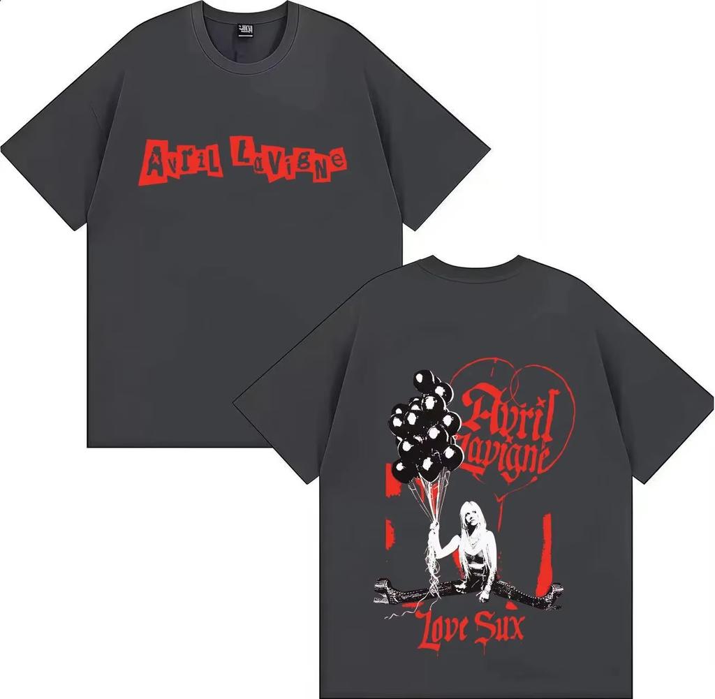 2026 Avril Lavigne A Trendy Rapper Is On A Doublesided Printed Cotton Tops Casual Loose Tshirt for Her Album Tour Unisex