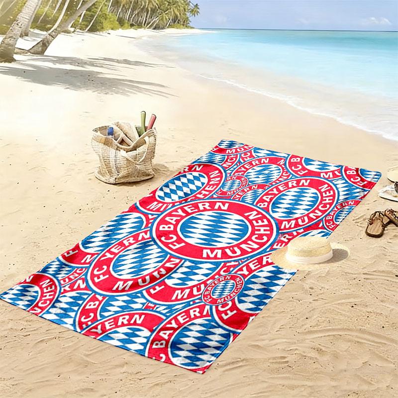 Asciugamano da Spiaggia con Stampa FC Bayern Monaco, Asciugamano Grande Morbido Asciugatura Rapida per Spiaggia Campeggio Nuoto