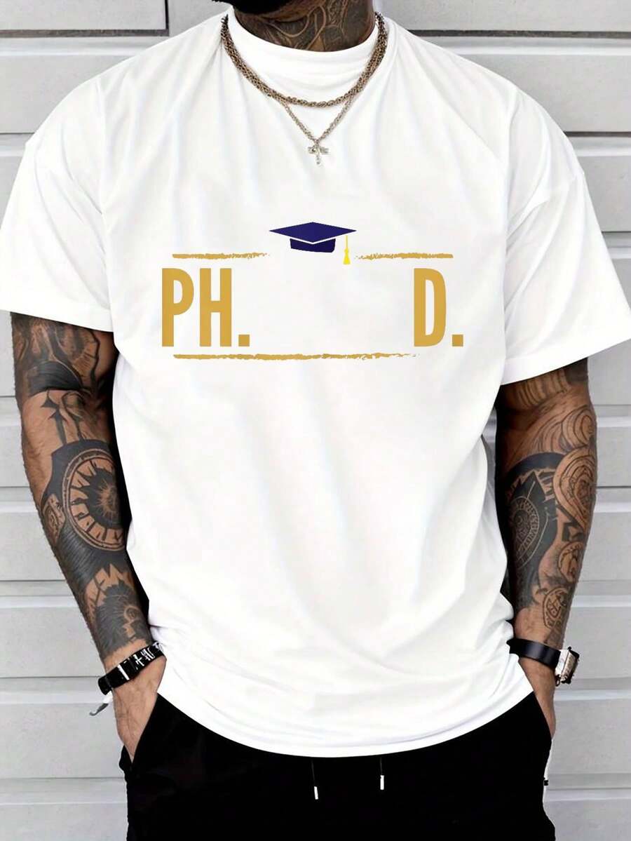 

PhD Phinished Printed White Unisex T-Shirt XL