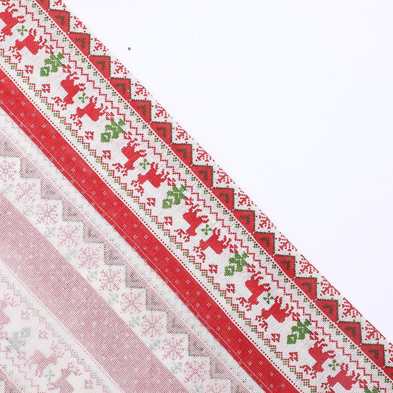 Christmas Elk Short Curtain Finished Kitchen Curtain Short Curtain Linen Through Rod Curtain Window Mantle Curtain