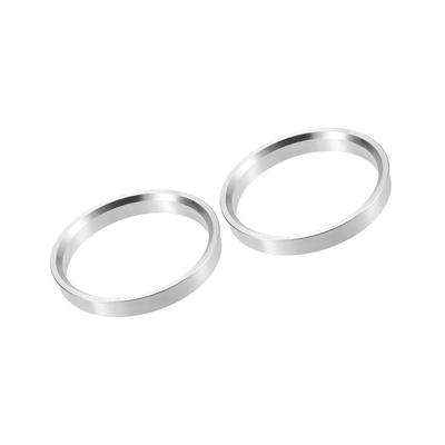 Partuto Set of 2 OD 73.1mm To ID 66.1mm Universal Hub Centric Rings - Aluminum Alloy Silver Tone