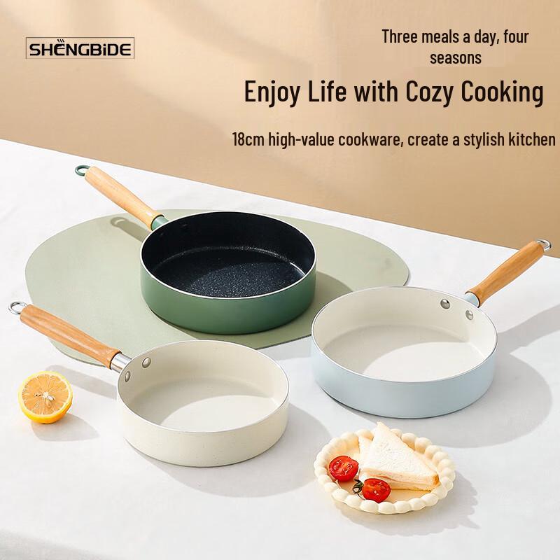 SHENG BI DE 18cm Aluminum Alloy Frying Pan for Induction