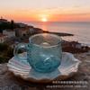 Cute Sea Stlyle 3D Wave Grain Glass Mug Coffee Milk Juice Glass Cup Heat-resistant  BorosSunset Mug desktop decoration Glass Cup