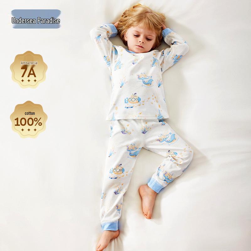 

Jingqi Pure Cotton Kids Warm Pajama Set for Autumn & Winter 100cm