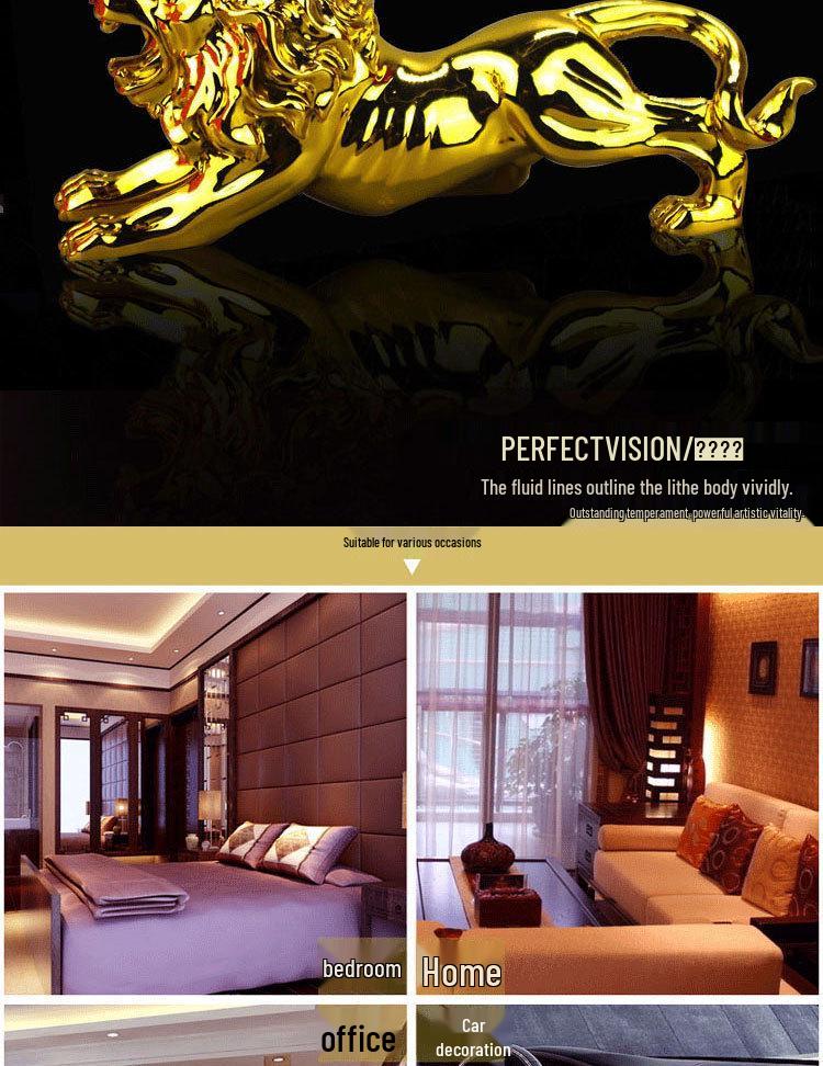 Golden Leopard Car Perfume Ornament: Creative Center Console Decoration for Men