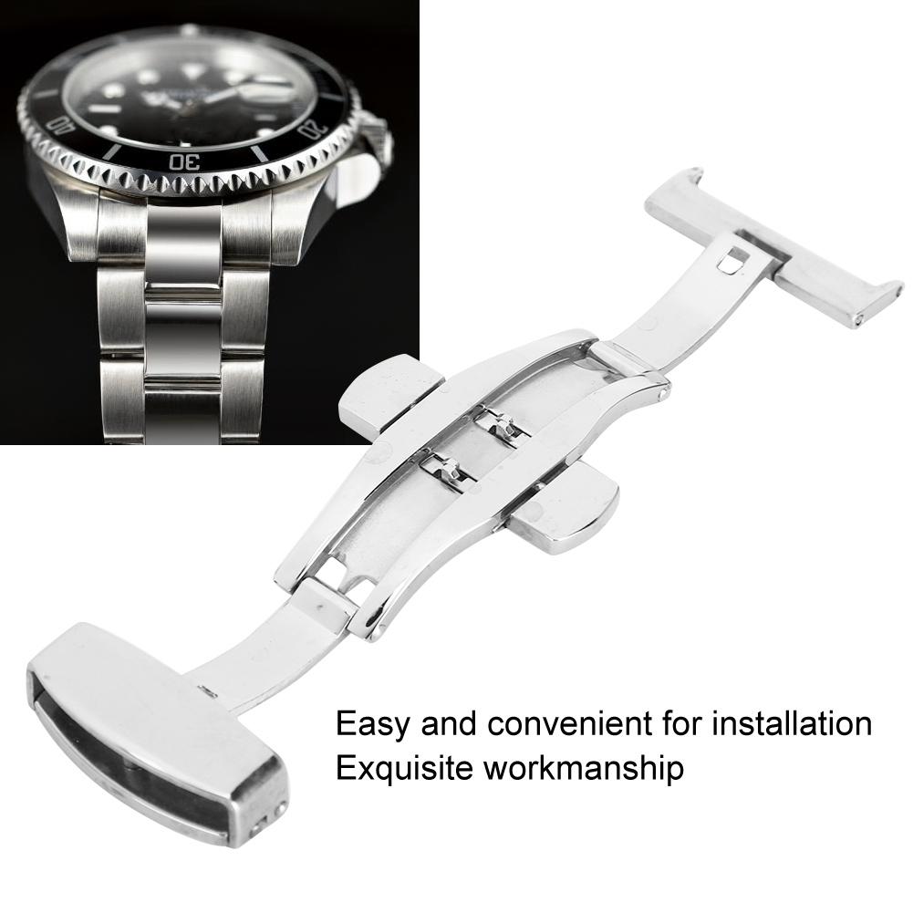 Stainless Steel Watch Clasp Buckle Watchband Clasp Replacement Accessory Silver20MM