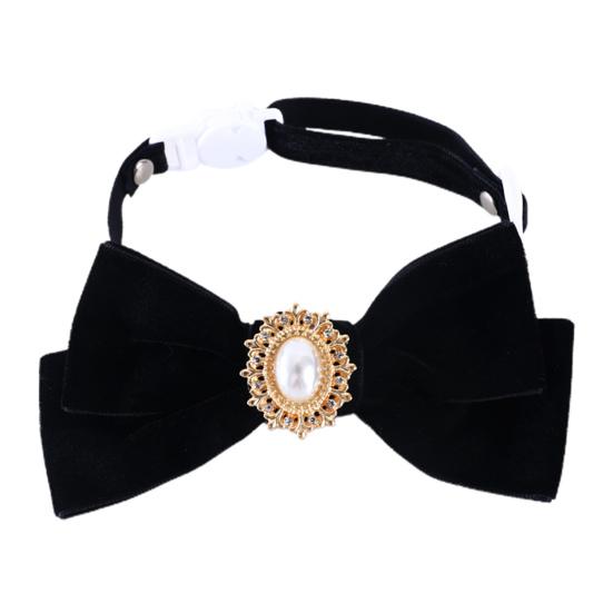 

Ошейник для домашних животных, украшение из искусственного жемчуга, анти-удушение, винтажный милый ошейник для домашних животных, кошек, собак, ошейник с бантом для домашних животных