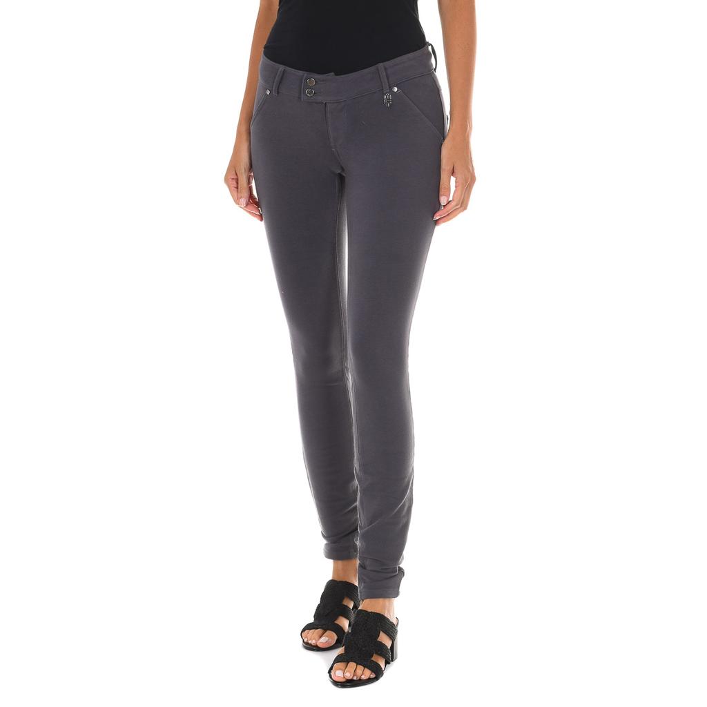Pantalon largo de felpa con tejido elástico 10DBF0443-J100 para Mujer