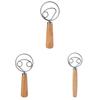 Modern Simple Wooden Egg Beater With Stainless Steel Mixing Rod For Kitchen Daily Use
