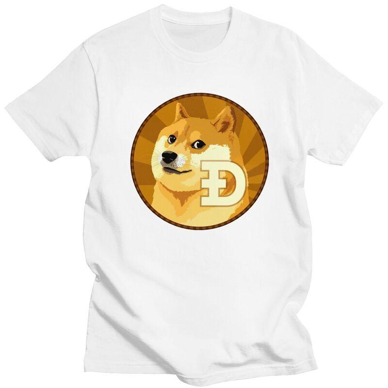 Custom Cryptocurrency Dogecoin Tshirts for Men Short Sleeves T Shirt Fashion Bitcoin Geek Tshirts 100 Cotton Tees Gift Idea