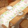 Spring Floral Watercolor Butterfly Colorful Wildflowers Burlap Linen Table Runners for Home Holiday Indoor Outdoor Wedding Party
