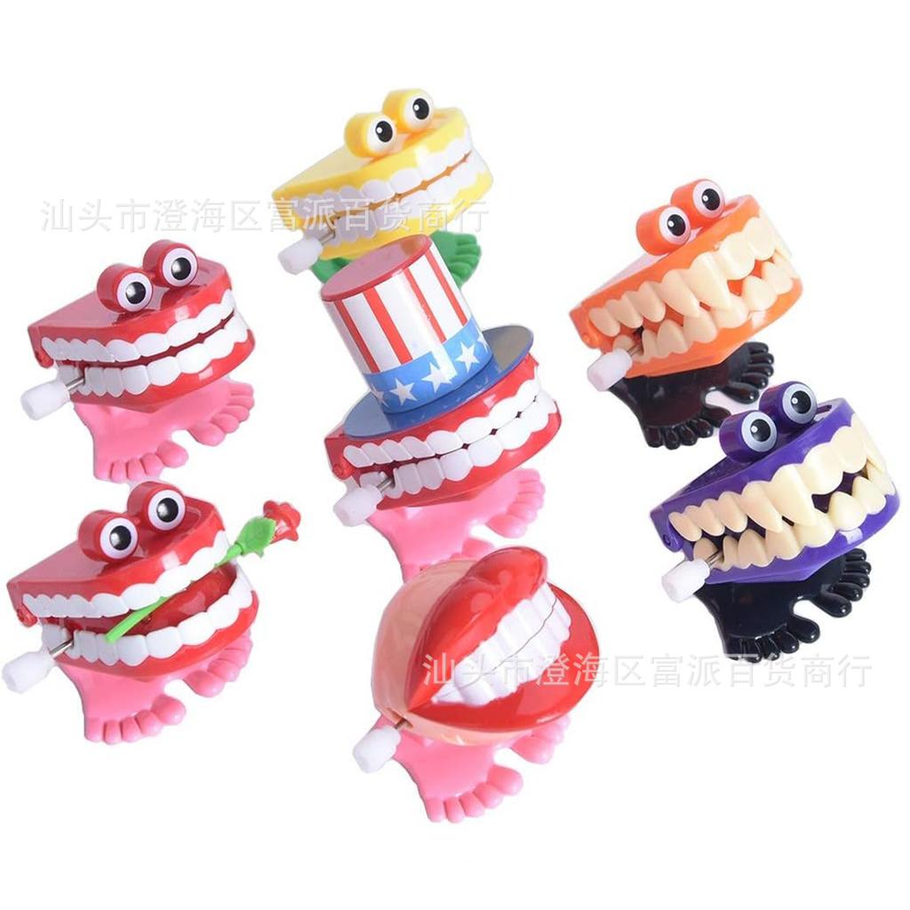 Halloween Valentine's Day Gift Chain Bouncing Tooth with Eyes and Hat Jumping Tooth Creative Children's Spring Toy