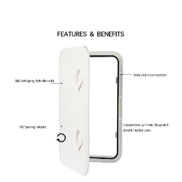 Marine Deck Access Hatch White/Black Rectangle Boat Hatch & Lid,Boat Deck Hatch Lids