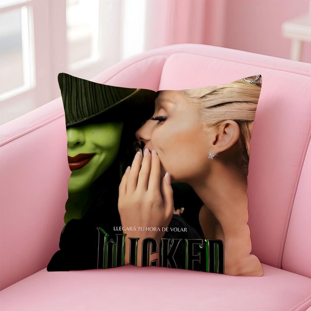 movies W-Wicked Part One Cushion Cover Comfortable Reversible Pillow Cover Ideal for Car Sofa Bedroom & Beyond