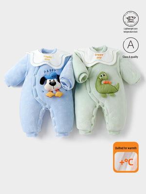 Mono de terciopelo súper lindo para bebé: Acolchado de Invierno, Algodón Espeso para Niños y Niñas
