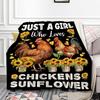 Chicken Blanket for Girls Sunflower Chicken Gifts for Women Soft Cozy Blanket for Couch Bed Sofa Colorful Rooster Blankets 40x50inches