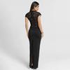 Autumn/Winter Women's Sexy Slim Lace High Neck Back Slit Dress