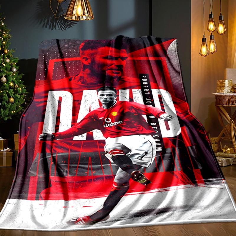 David Manchester United Legend Blanket Lightweight Ideal Bedding Blanket Perfect for Travel, Living Rooms, Offices, Sofas, Fan Christmas Gift