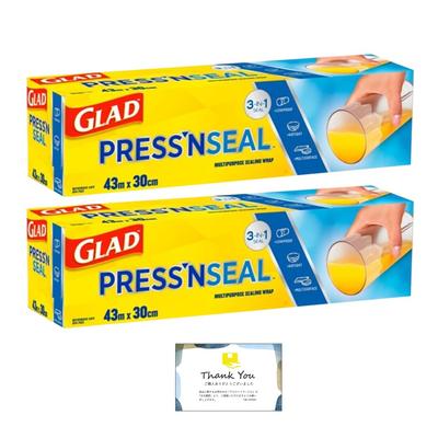 GLAD Seal Multifunctioneel Voedselbewaringsfolie 140 x Originele Kaart Meegeleverd Press'n (30cm 43m) 2-Pack +