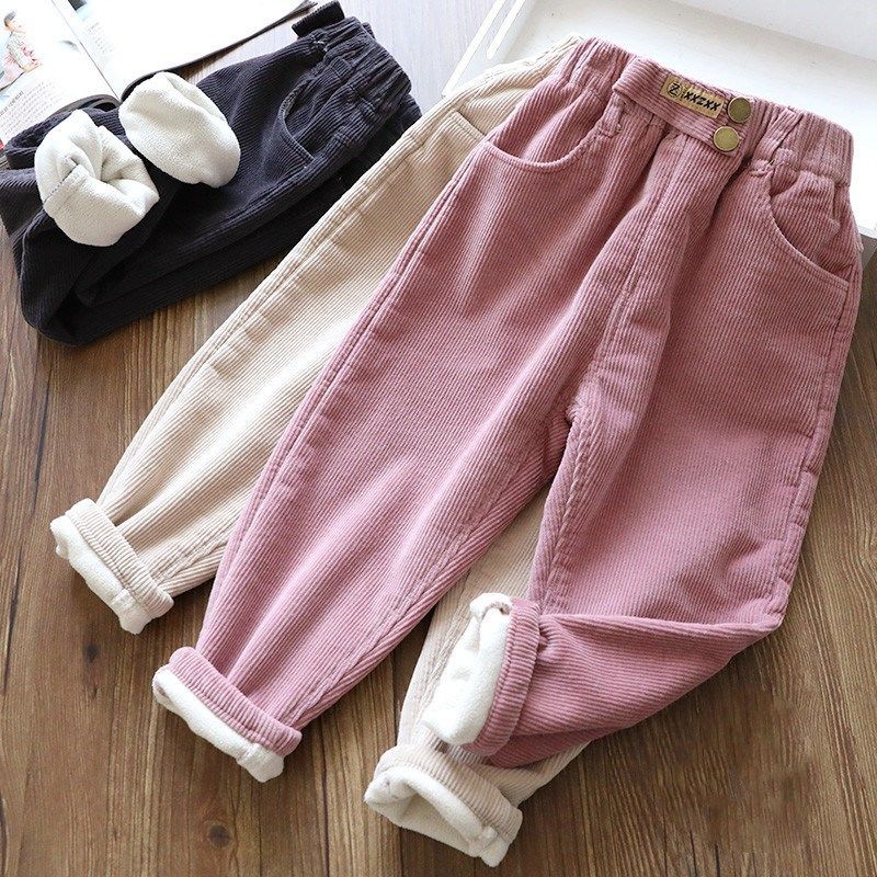 Harem Pants Corduroy Children Outfits Tracksuit Winter Cotton Trousers Kids Outwear Pants Boys Girls Casual Warm Loose Pants