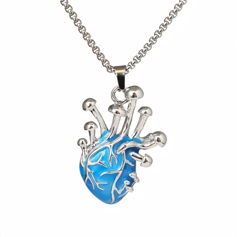 Women Luminous Heart Locket Necklace, Hollow Glow In Dark Pendant, Silver Chain, Trendy Fashion Jewelry, Birthday Holiday Gift