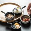 1PC Japanese Soy Sauce Dish Ceramic Seasoning Dish with Handle Tomato Sauce Container Restaurant Snack Plate Kitchen Tableware