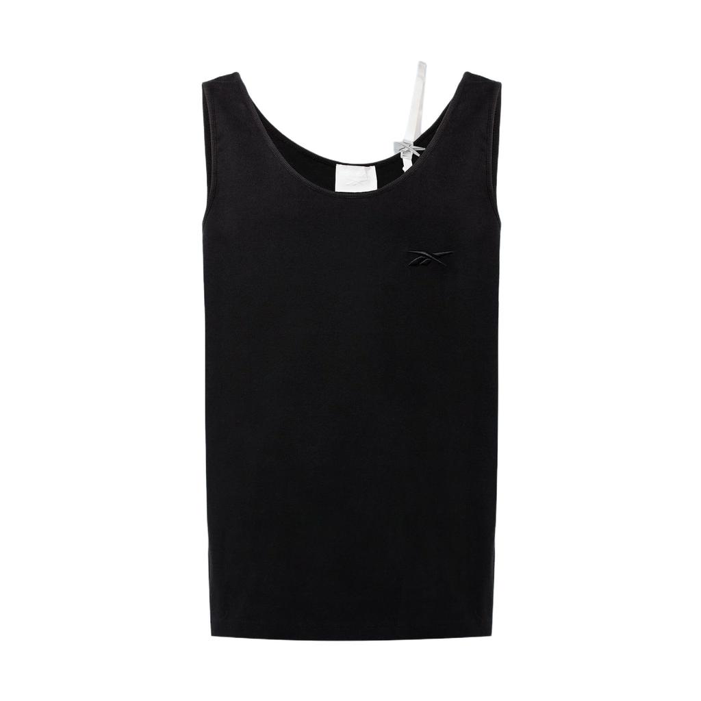 Reebok Vector Logo Embroidered Solid Color Round Neck Pullover Casual Vest Unisex vests Black 22332093