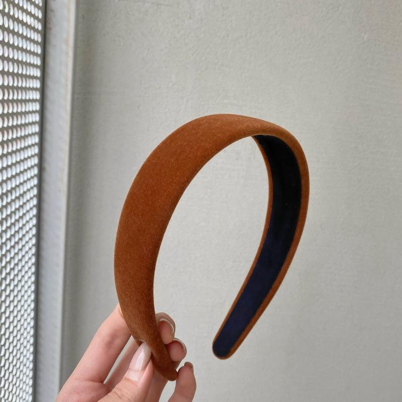 Fashion Simple Solid Color Winter Headbands for Women Velvet Sponge Hairband Girls Wide Hair Hoop Make-up Hair Bezel Headwear