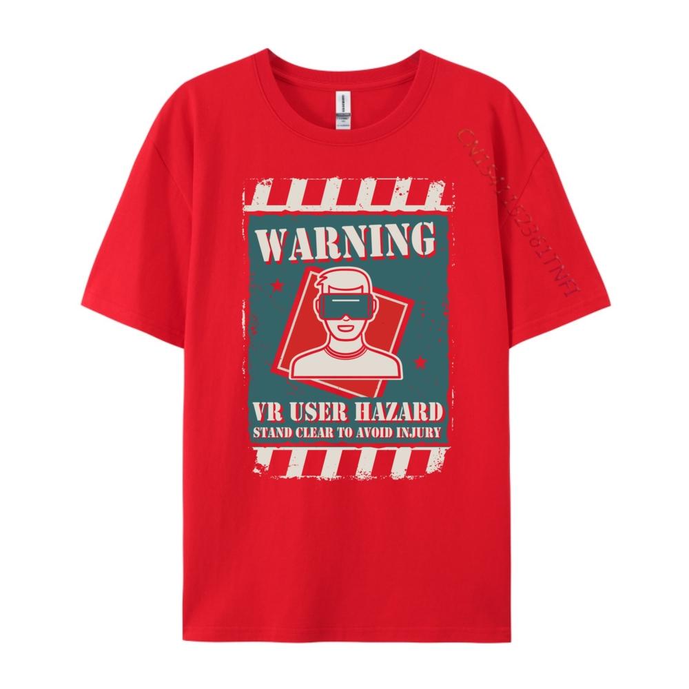 Warning Vr User Hazard Virtual Reality Gamer Vintage T Shirts Luxury TShirt Big Size Graphic Camiseta S