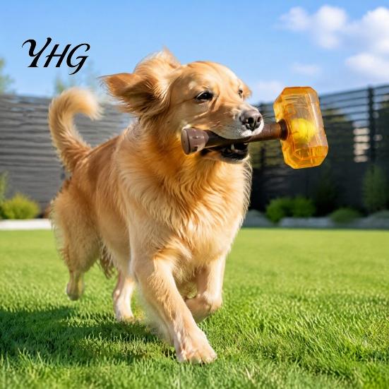 Fetch Games for Medium Dogs Interactive Squeaky Hammer Dog Toy with Built-in Tennis Ball And Large Dogs, Inside Sound Making Puppy Toys, Durable