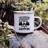 Sunset Forest Creek Creative Enamel Coffee Mugs Outdoor Travel Water Cups Camping Bonfire Party Beer Drink Milk Mug Best Gifts