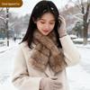 Korean Style Double-Sided Faux Mink Fur Scarf: Women's Thick Warm Neck Warmer for Autumn/Winter - Versatile & High-End Feel