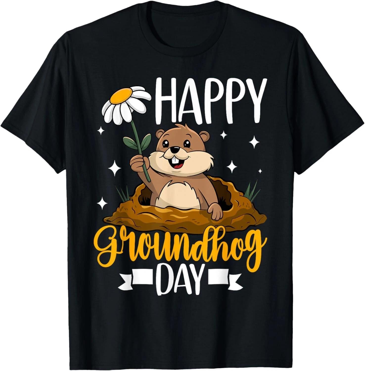 Happy Groundhog Day 2025 Punxsutawney Phil Groundhog Lover Gift Unisex T-Shirt S