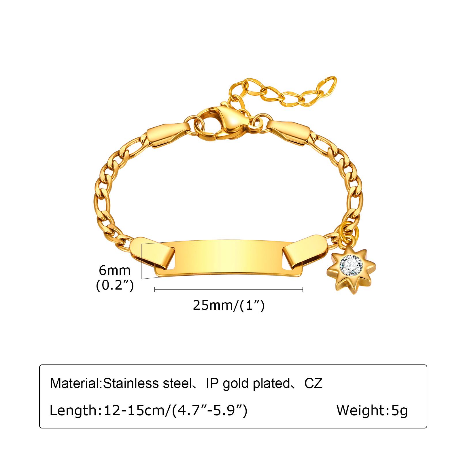 

Name Custom Bracelet,Stainless Steel 3 To 1 Nk Zircon Chain Sun/Star/Moon/Heart/Butterfly Date Engrave Bracelets