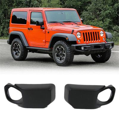 2Pcs Front Bumper Fog Light Lamp Cover For Jeep Wrangler 2013-2017 # 68231963AA