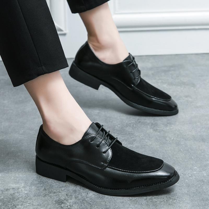 Leather Men Fashion Oxfords Shoes Male Comfortable Business Shoe Lace-Up Classic Men Shoes for Wedding All-match Male Footwear