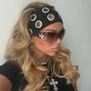 Wide Elastic Rock Head Band Fabric Hollowed Out Eyelets Headband Punk Headwrap  Steampunk