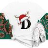 Christmas Hat A To Z Letters Oversize Tshirt Christmas Family Gathering Activity Shortsleeved Shirt Oversize Streetwear Fashion
