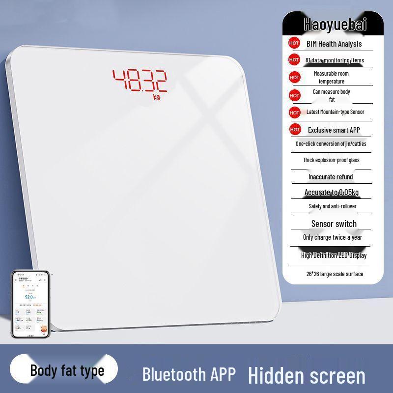 Bluetooth High-Precision Body Fat & Weight Scale for Home or Dorm Use