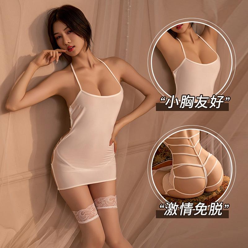 Sexy Hollow Hip Skirt Women's Sex Suspender Nightdress Hot U-shaped Breasts Passion Free Sex Underwear